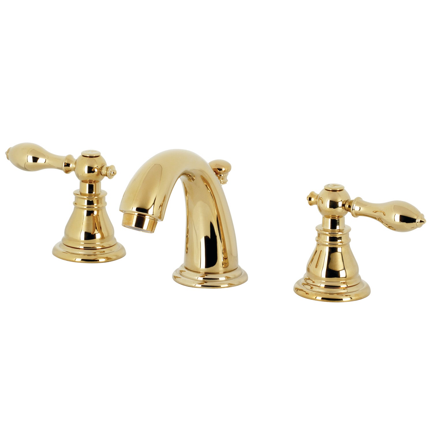 American Classic KB912ACL 3-Hole Widespread Bathroom Faucet with Pop-Up Drain - Polished Brass Finish - Perfect for Modern Bathroom Vanities and Powder Rooms