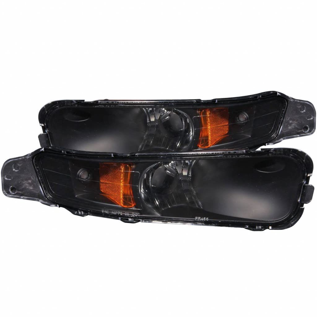 ANZO Black Euro Parking Lights with Amber Reflector for Ford Mustang 2005-2009 | Model 511002 | Perfect for Night Driving & Car Customization