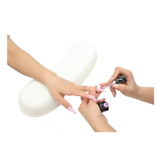Premium Manicure Hand Cushion Pillow - Portable Nail Table Hand Rest Pad for Salon & Home DIY - Soft Nail Polish Hand Support for Manicures, Pedicures & Nail Art - Perfect for Nail Technicians, SPA & Beauty Professionals (White)