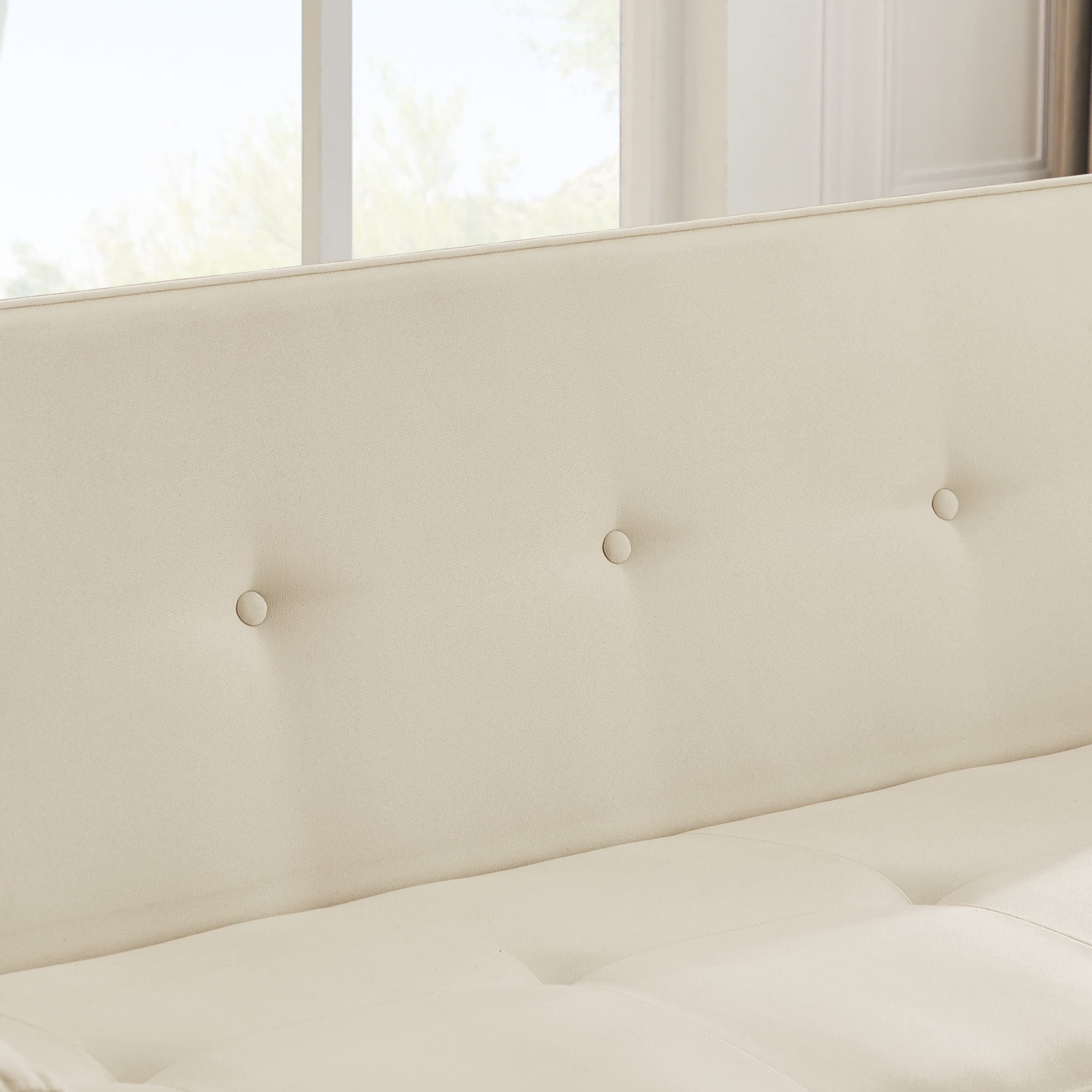 Anwick Modern Fabric Sofa Bed Futon - Convertible Sleeper Loveseat with 2 Pillows & Armrests, 75
