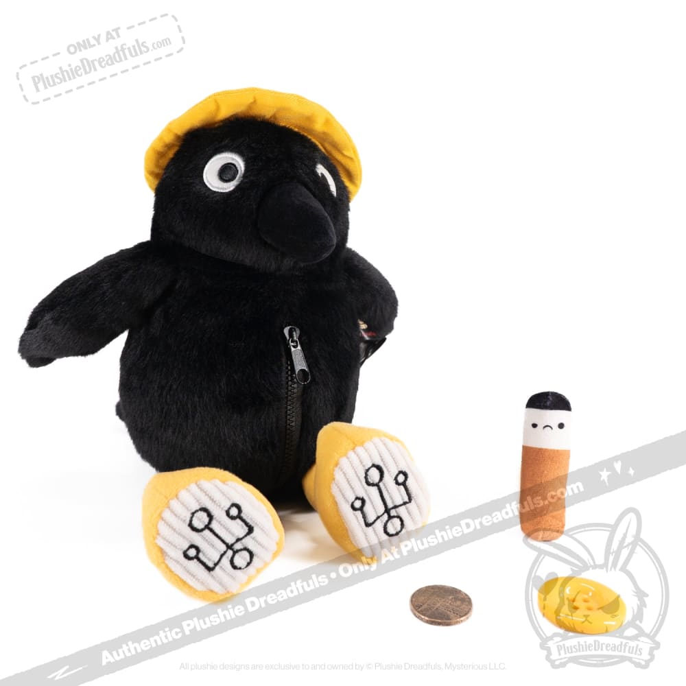Plushie Dreadfuls Crowful Crow Stuffed Animal Toy - Cute & Soft Plush Crow for Halloween Decor, Gothic Gifts & Kawaii Collectibles