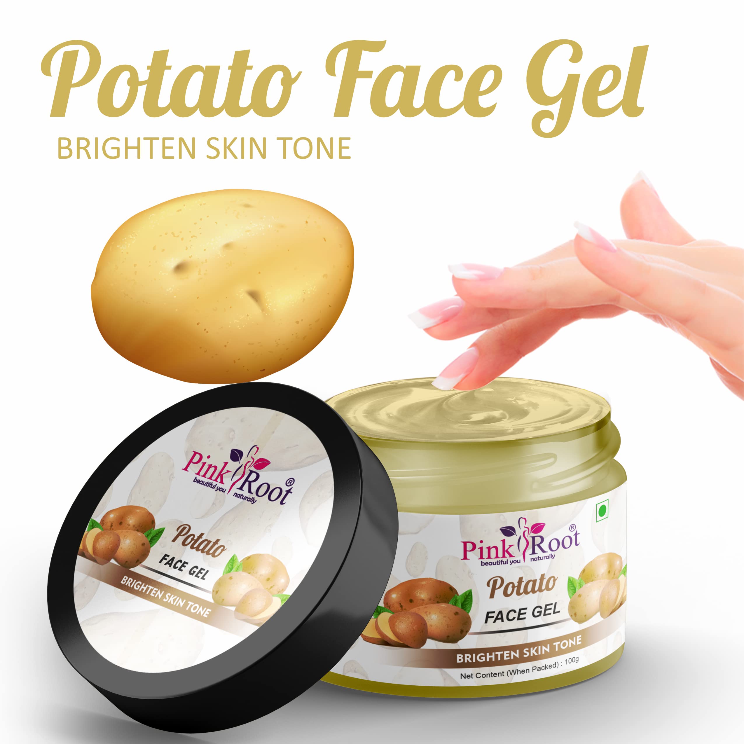 Pink Root Potato Face Gel 100ml - Natural Brightening & Hydrating Facial Treatment for Glowing Skin | Perfect for Daily Skincare Routine & Nighttime Moisturizing