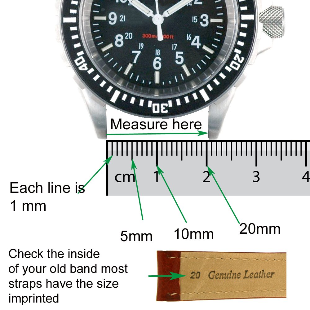 Extra Long Genuine Leather Watch Band - Light Brown Padded Strap (22mm) for Men & Women | Perfect for Large Wrists, Dress Watches & Formal Occasions
