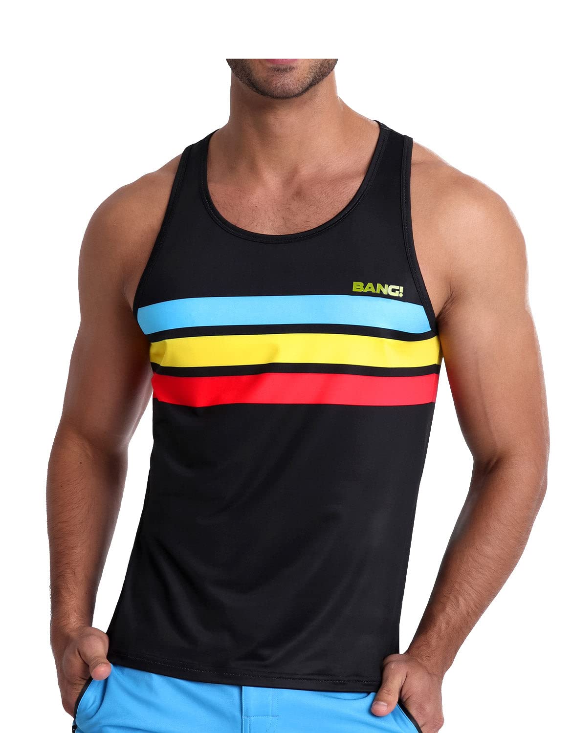 Bang Men's Muscle Tank Top - Sleeveless Athletic Shirt for Gym, Workout & Fitness - Breathable Sportswear for Bodybuilding, Running & Clubbing