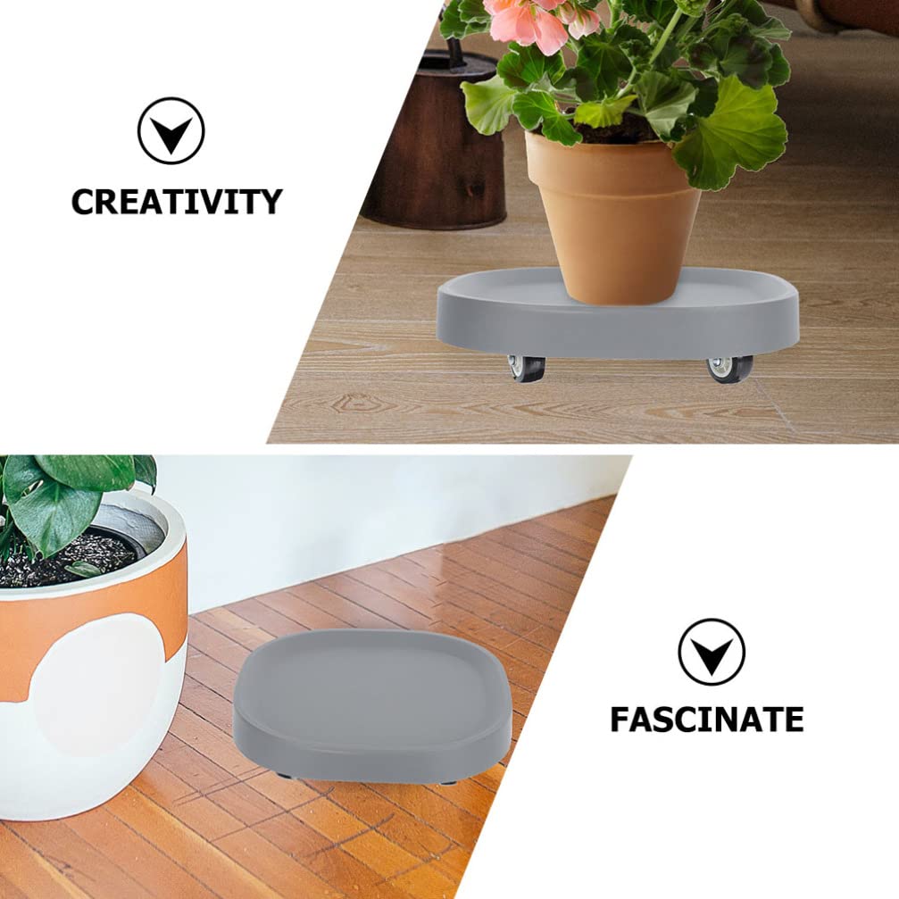 Angoily 2-Pack Heavy Duty Rolling Plant Caddy with 4 Invisible Wheels - 7.6 Inch Square Plastic Flower Pot Mover for Indoor Plants - Perfect for Moving Large Potted Plants on Hardwood Floors & Tile