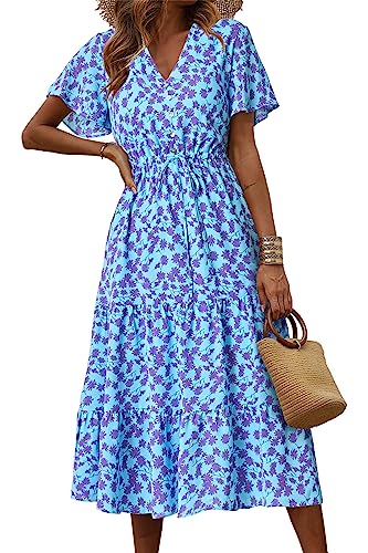 Light Blue Purple Floral