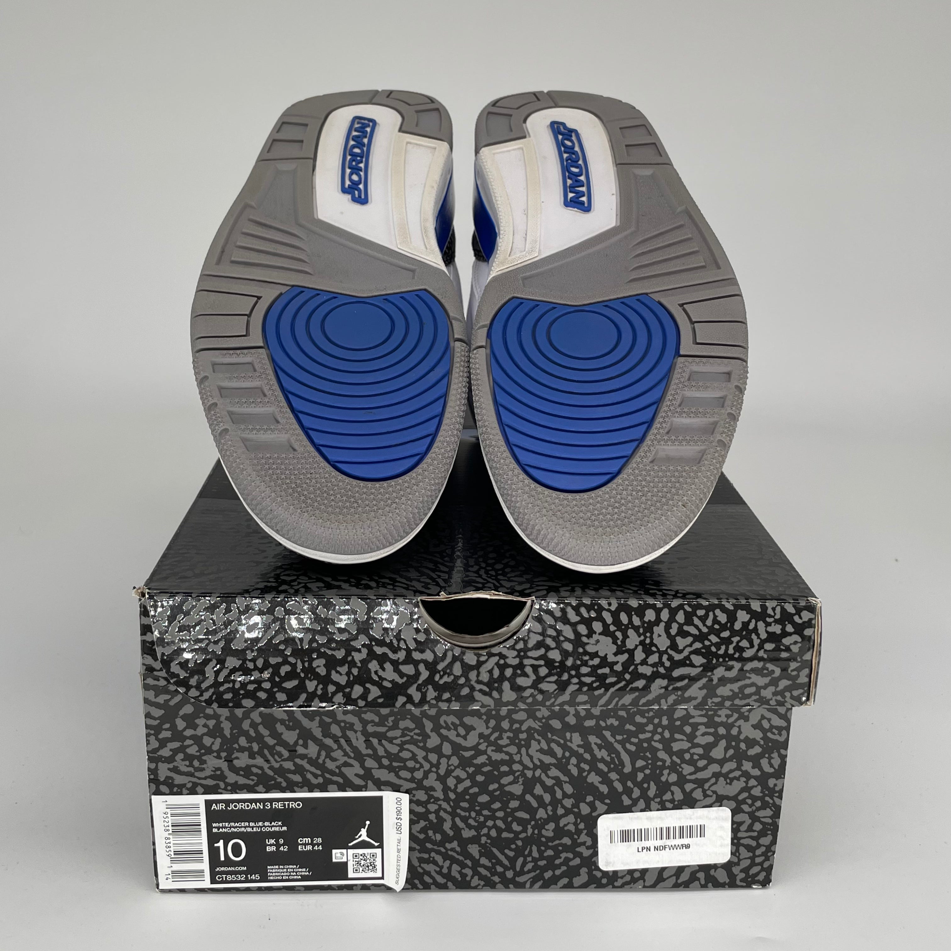 AIR JORDAN 3 RACER BLUE Men's Basketball Shoes Size 10 - Retro Style Sneakers for Running & Streetwear Fashion (CT8532-145) | Perfect for Casual Wear, Gym & Sports Activities