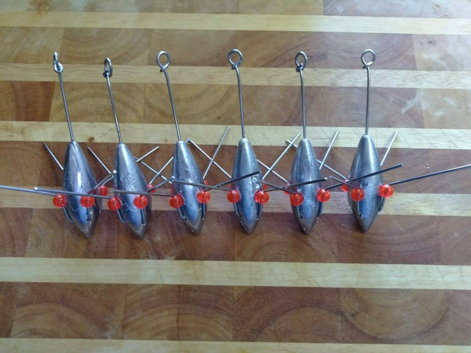 6-Pack 6oz Sputnik Spider Weights for Surf and Beach Fishing - Heavy Duty Saltwater Fishing Sinkers for Strong Currents & Rocky Bottoms