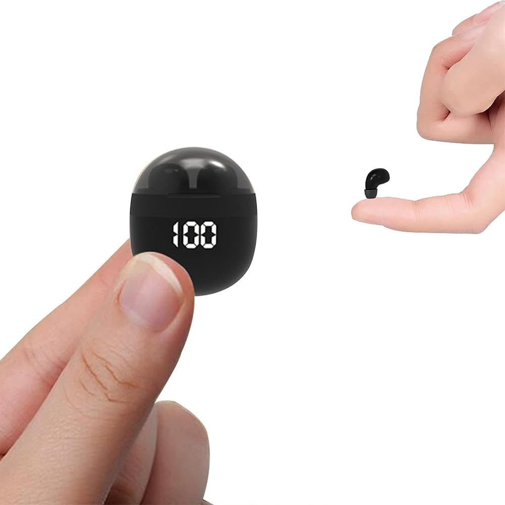 Smallest Invisible Mini Wireless Bluetooth Earbuds - Low Profile Micro Tiny Discreet Hidden Earbuds for Work & Sleep - IPX5 Waterproof Earphones for Office, Gym & Travel