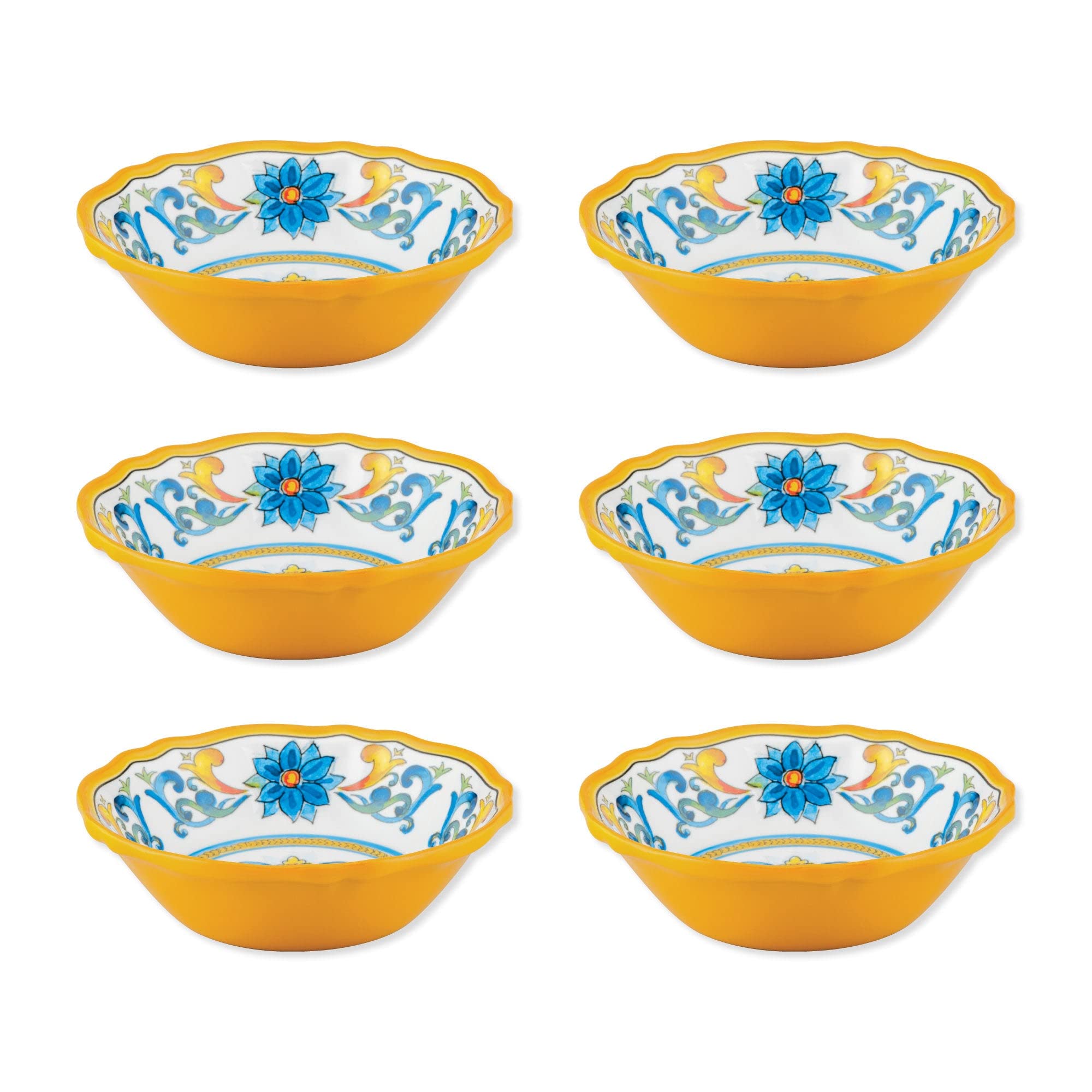 UPware 6-Piece Melamine Dinner Bowl Set - BPA-Free, Dishwasher Safe 7-Inch Round Bowls for Pasta, Rice, Soup & Salad | Durable Kitchen & Dining Tableware for Restaurants, Picnics & Family Gatherings (Chianti Red)