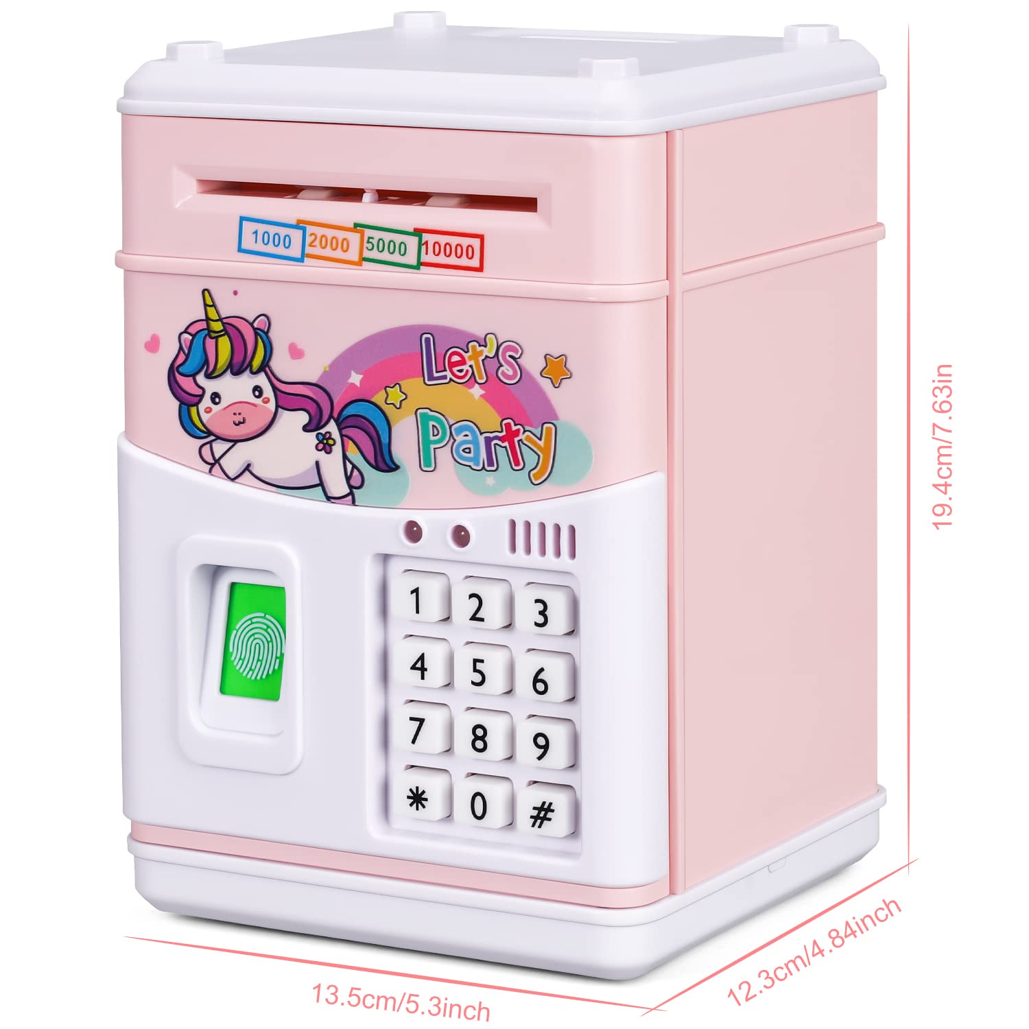 Electronic Unicorn Piggy Bank for Kids - Password Protected ATM Money Saver with LED Lights & Fun Music - Perfect Gift for Boys & Girls (Pink) - Great for Birthday, Christmas & Teaching Financial Responsibility