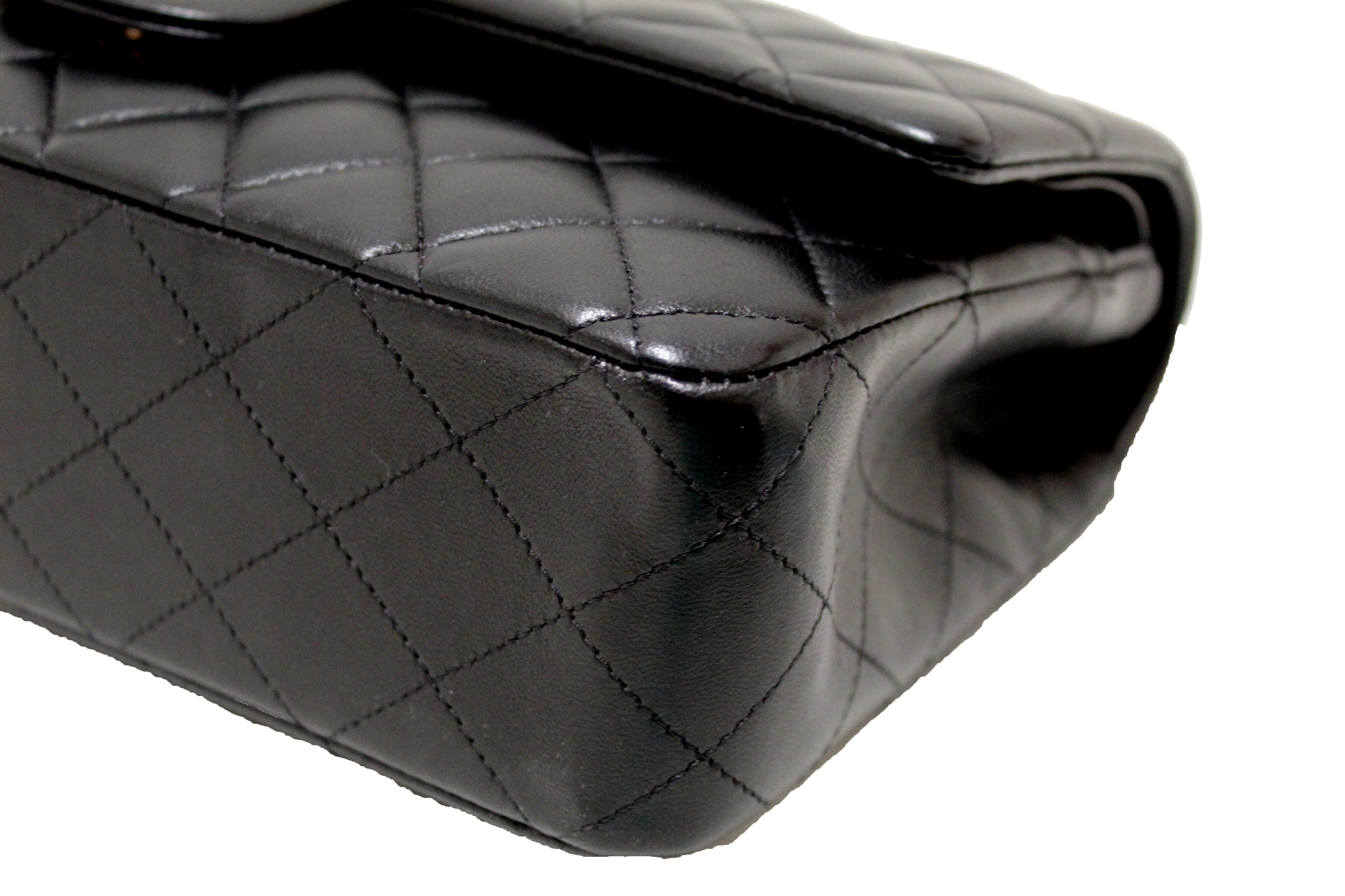 Authentic Chanel Classic Black Quilted Lambskin Leather Medium Double Flap Bag - Luxury Designer Handbag for Women, Perfect for Evening Events, Parties & Special Occasions