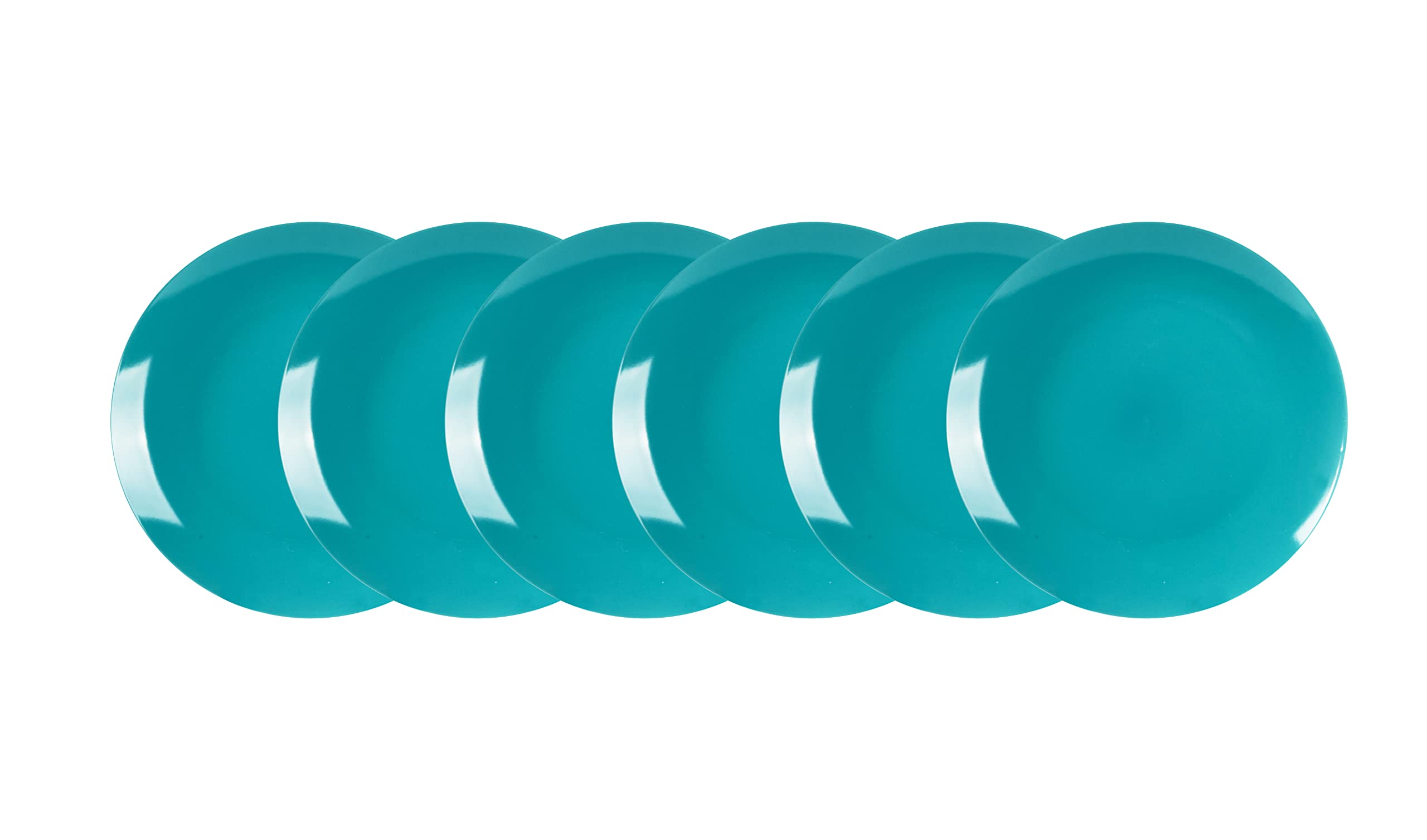 12-Piece Stoneware Dinnerware Set - White Exterior & Tiffany Blue Interior - Elegant Coupe Shape for Formal Dining, Entertaining & Everyday Use
