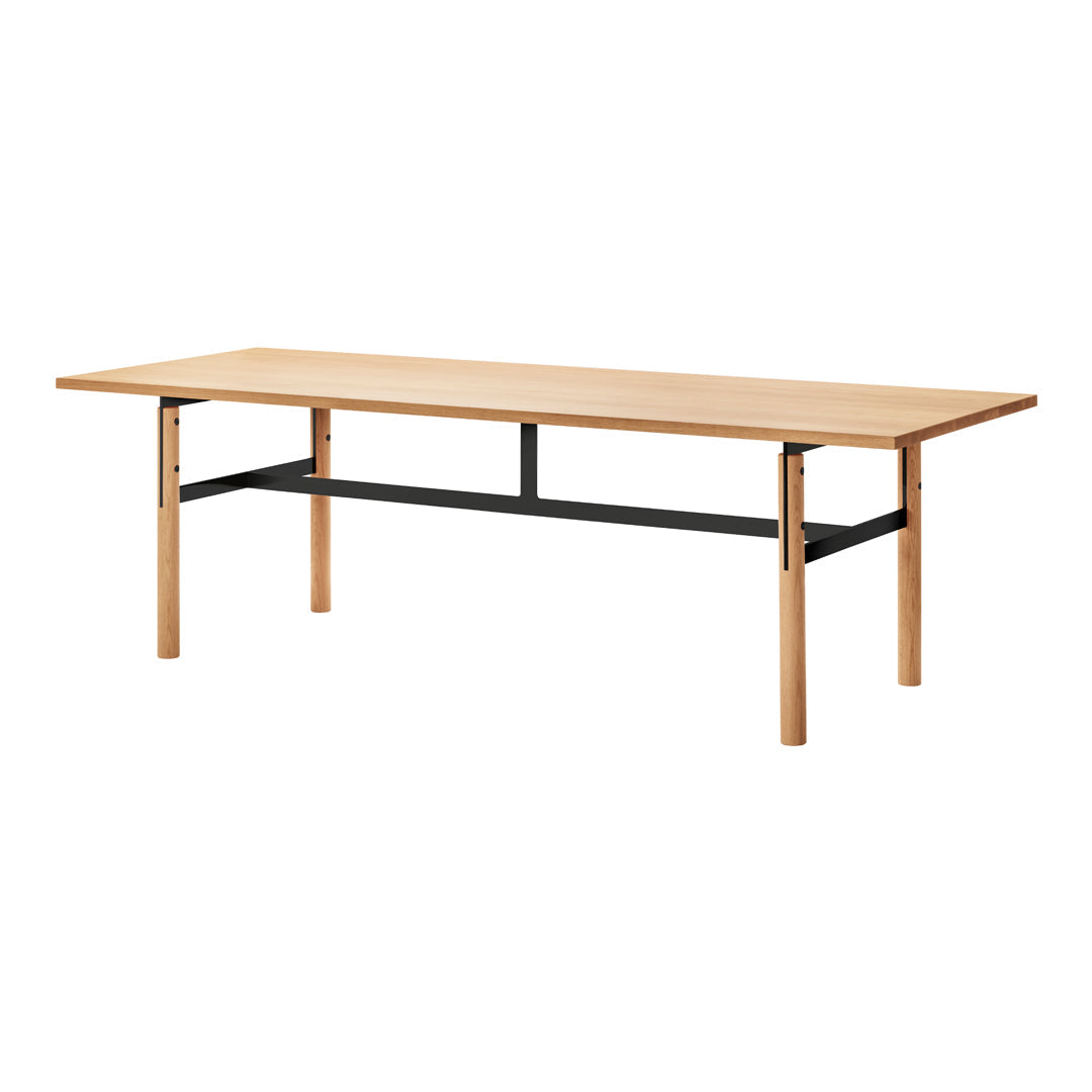 Modern Wooden Beam Dining Table - Rustic Farmhouse Style for Kitchen & Dining Room - Perfect for Family Gatherings & Dinner Parties