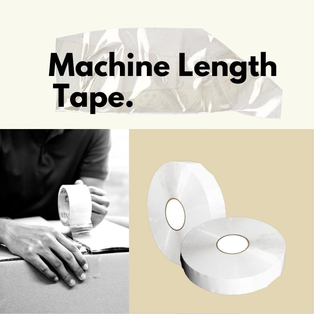 PSBM White Packing Tape for Machine Dispensers - 2 Inch x 1000 Yards, 6 Pack - Colored Packaging Tape for Electronic Tape Dispenser Refill - Commercial & Industrial Shipping Supplies - Perfect for Warehouse, Office, and E-commerce Packaging