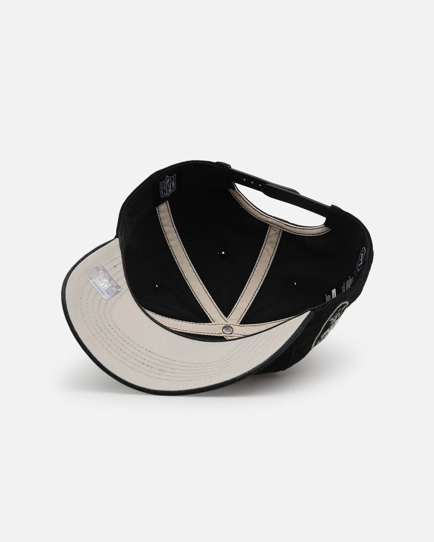 47 Brand Las Vegas Raiders 'Dusted Hitch' Snapback Hat - Black Adjustable Baseball Cap for Men & Women - Perfect for Game Day, Sports Events & Casual Wear