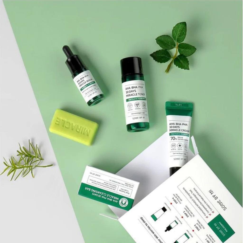 SOME BY MI AHA BHA PHA 30 Days Miracle Starter Kit - Anti-Acne Skincare Set for Clear & Glowing Skin | Perfect for Daily Acne Treatment & Pore Care Routine