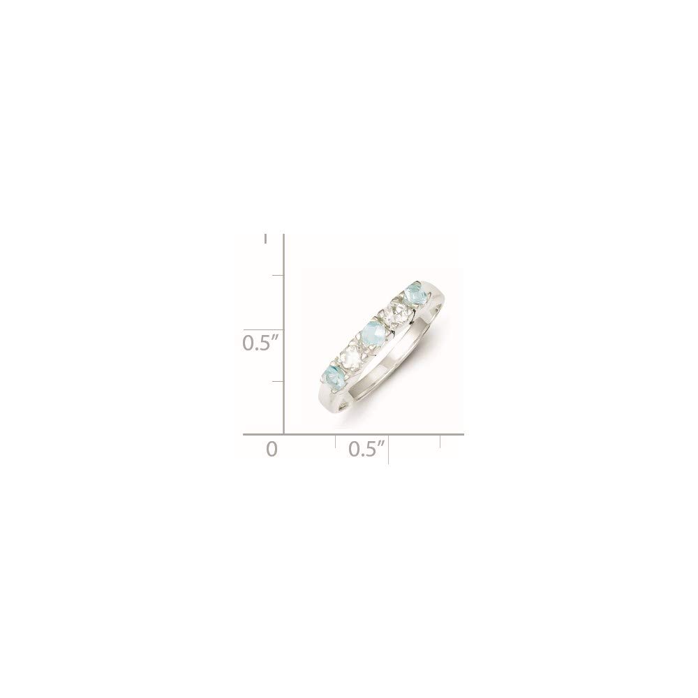 925 Sterling Silver CZ Ring for Women - Light Blue & White Jewelry Gift for Her - Perfect for Anniversaries & Special Occasions