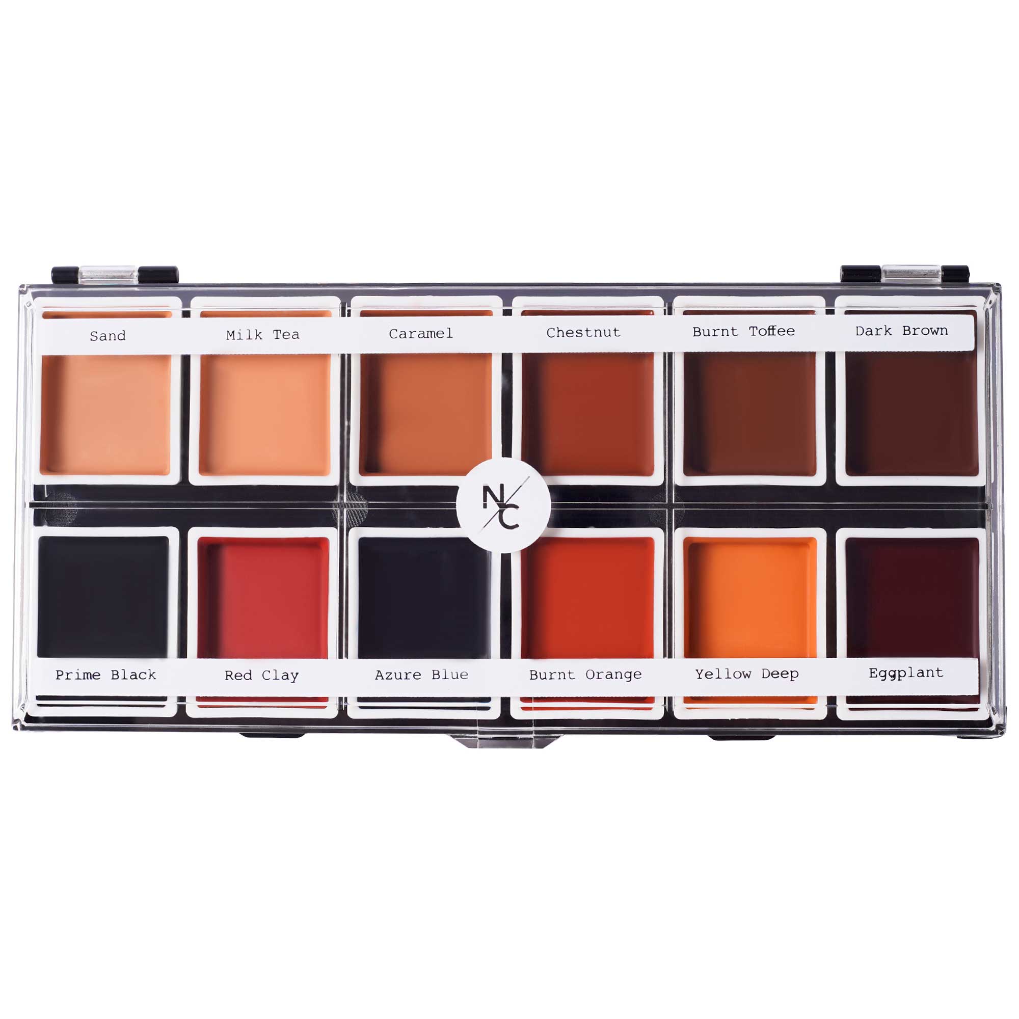 12 Color Dark Flesh Tone Alcohol Activated Palette - Professional Face & Body Paint for Halloween, Cosplay & Special Effects Makeup