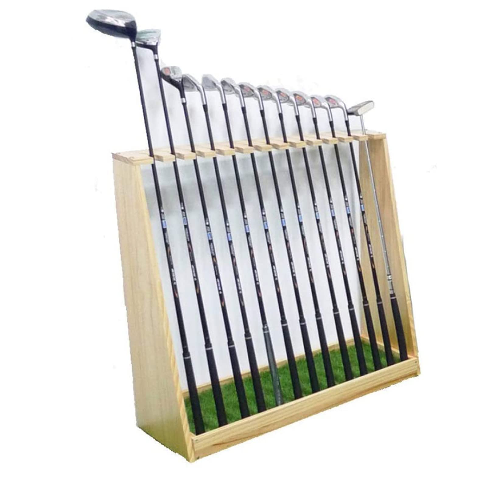 Premium Solid Wood Golf Club Organizer - Wall Mount Golf Club Display Stand Rack with Shelf - Stylish Golf Accessories for Home, Office & Pro Shops - Perfect Golf Gift for Men & Women