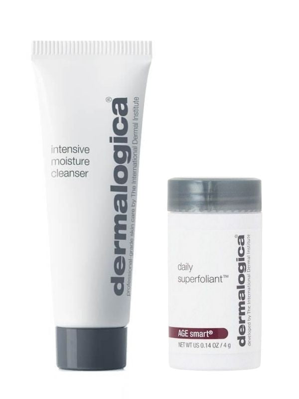 Dermalogica Super Cleanse Duo - Gentle Facial Cleanser & Exfoliator for Sensitive Skin | Daily Skincare Routine, Acne Treatment & Makeup Removal