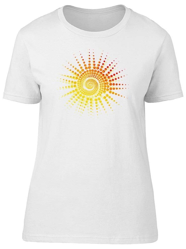 Abstract Yellow Sun Graphic T-Shirt for Women - Casual Summer Tee for Outfits, Beach, and Streetwear Fashion
