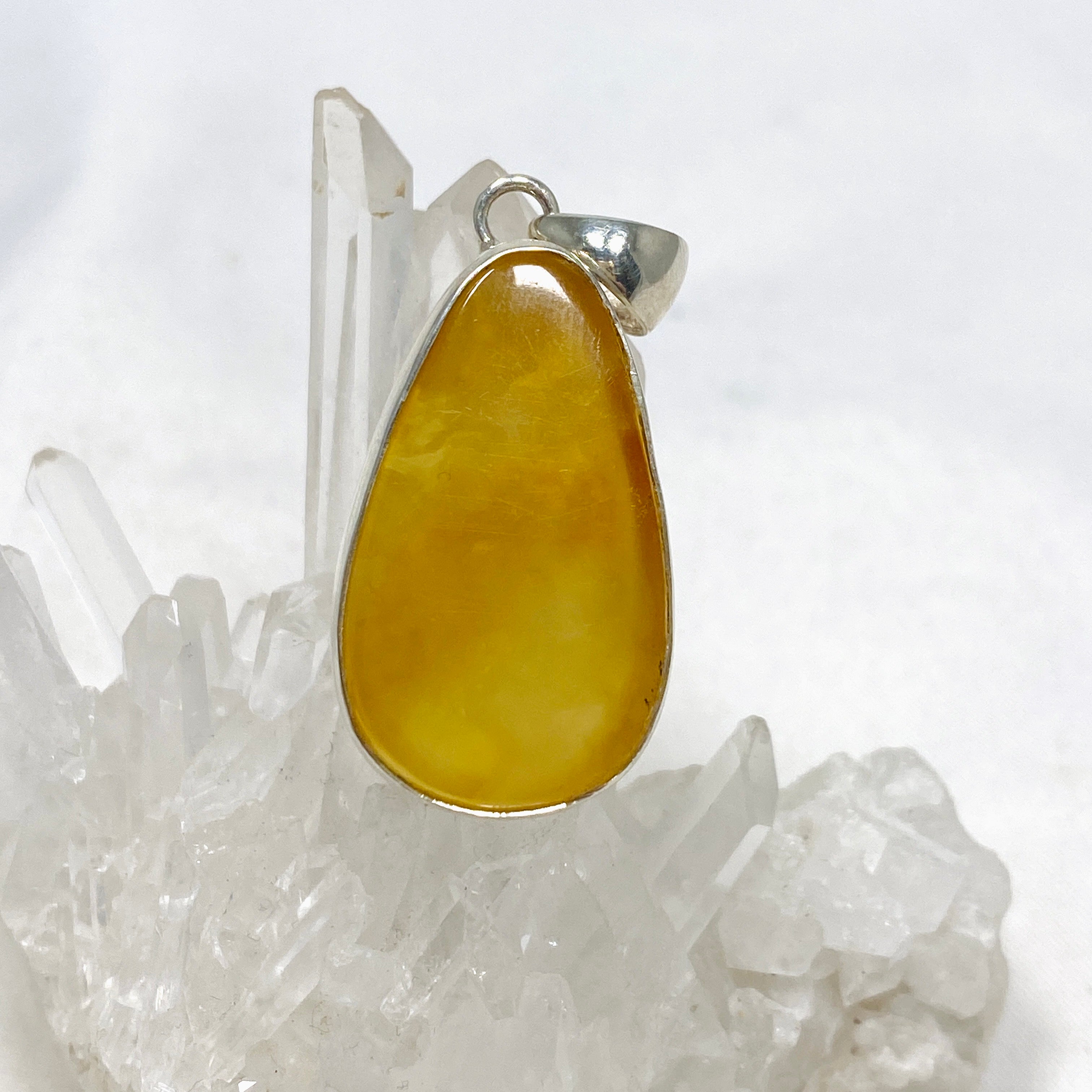 Natural Amber Teardrop Pendant Necklace - Genuine Baltic Amber Jewelry KPGJ4341 for Women, Gift for Her, Perfect for Everyday Wear & Special Occasions