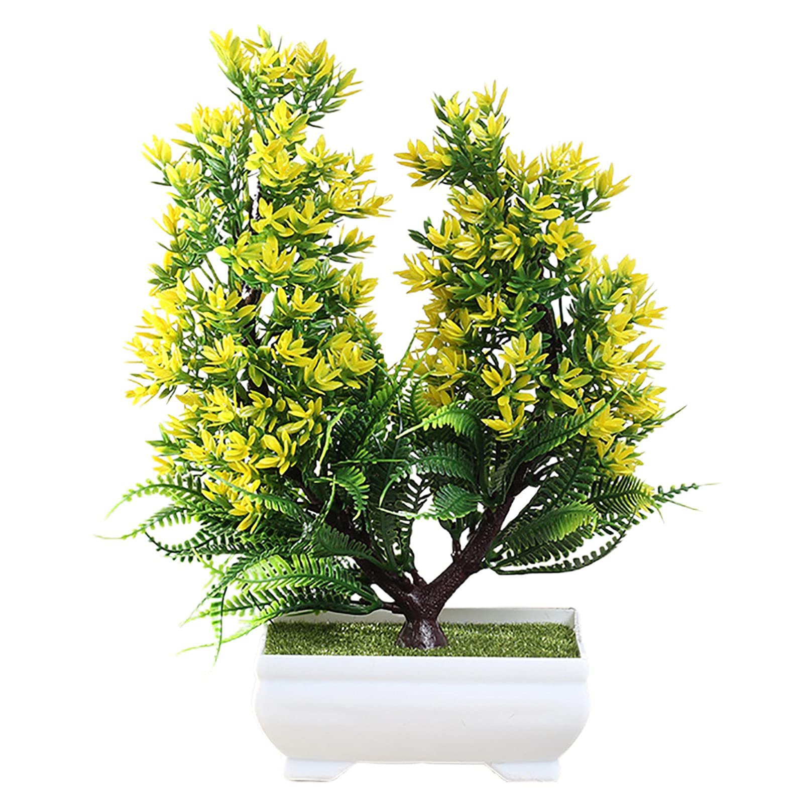 Grey990 Artificial Potted Plants Set - Eco-Friendly Plastic Bonsai Pine Tree for Home Decor, Balcony, Office Desk | Fake Plants for Indoor Decor, Party Centerpieces & Wedding Decorations