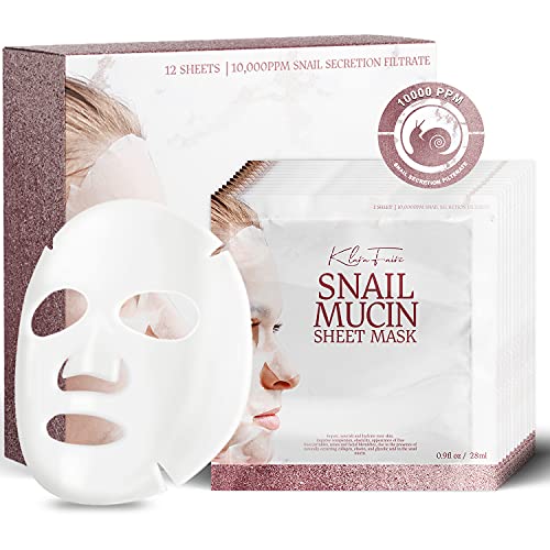 12 Pack Advanced Snail Mucin Jelly Face Mask with 10,000PPM Snail Serum | Anti-Aging Korean Skincare for Acne Treatment & Wrinkles | Peel-Off & Sheet Mask Options | Perfect for Night Routine & Spa Days