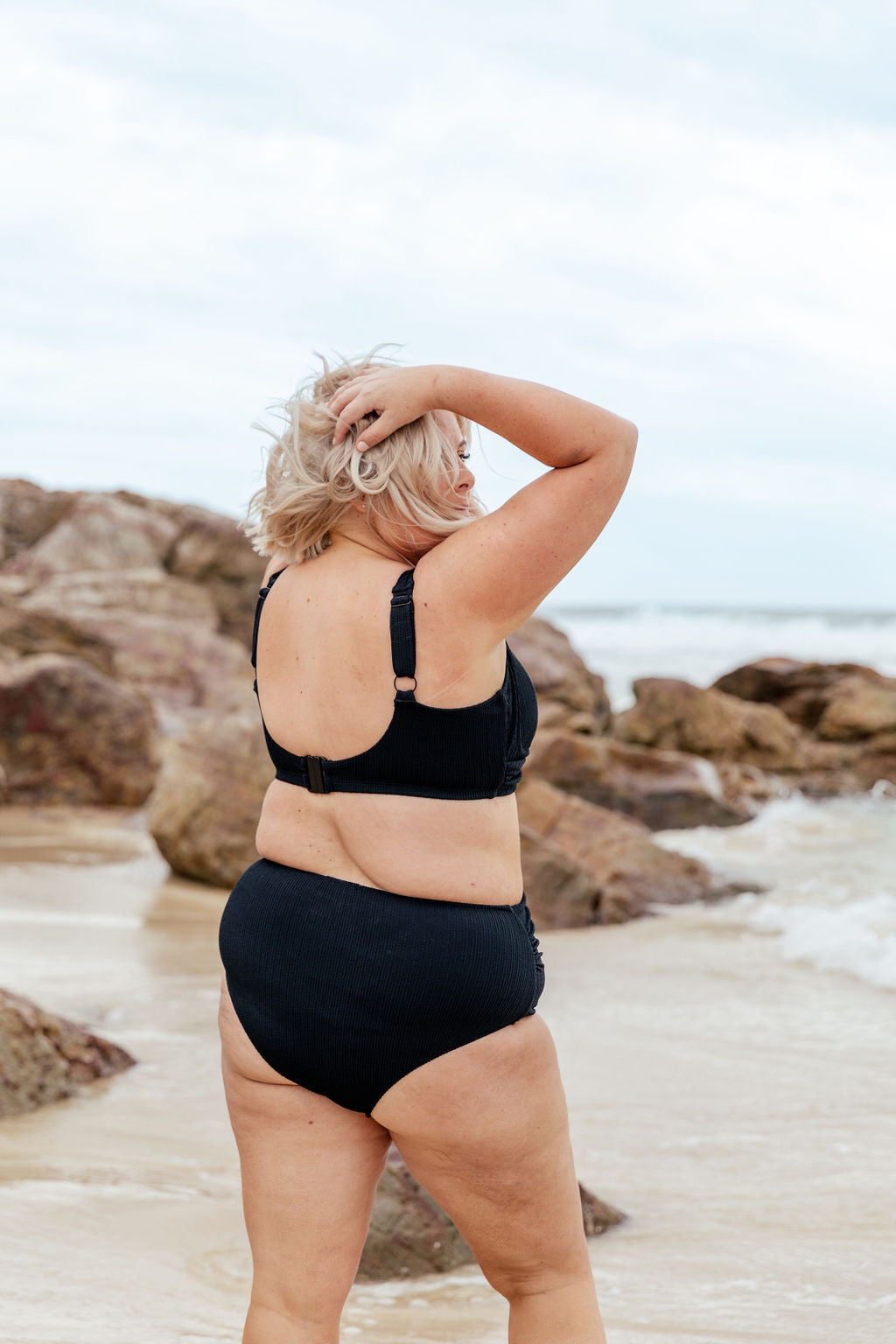 Black Miami Bikini Bottoms - High Waisted Swimwear for Women, Perfect for Beach Vacations & Pool Parties