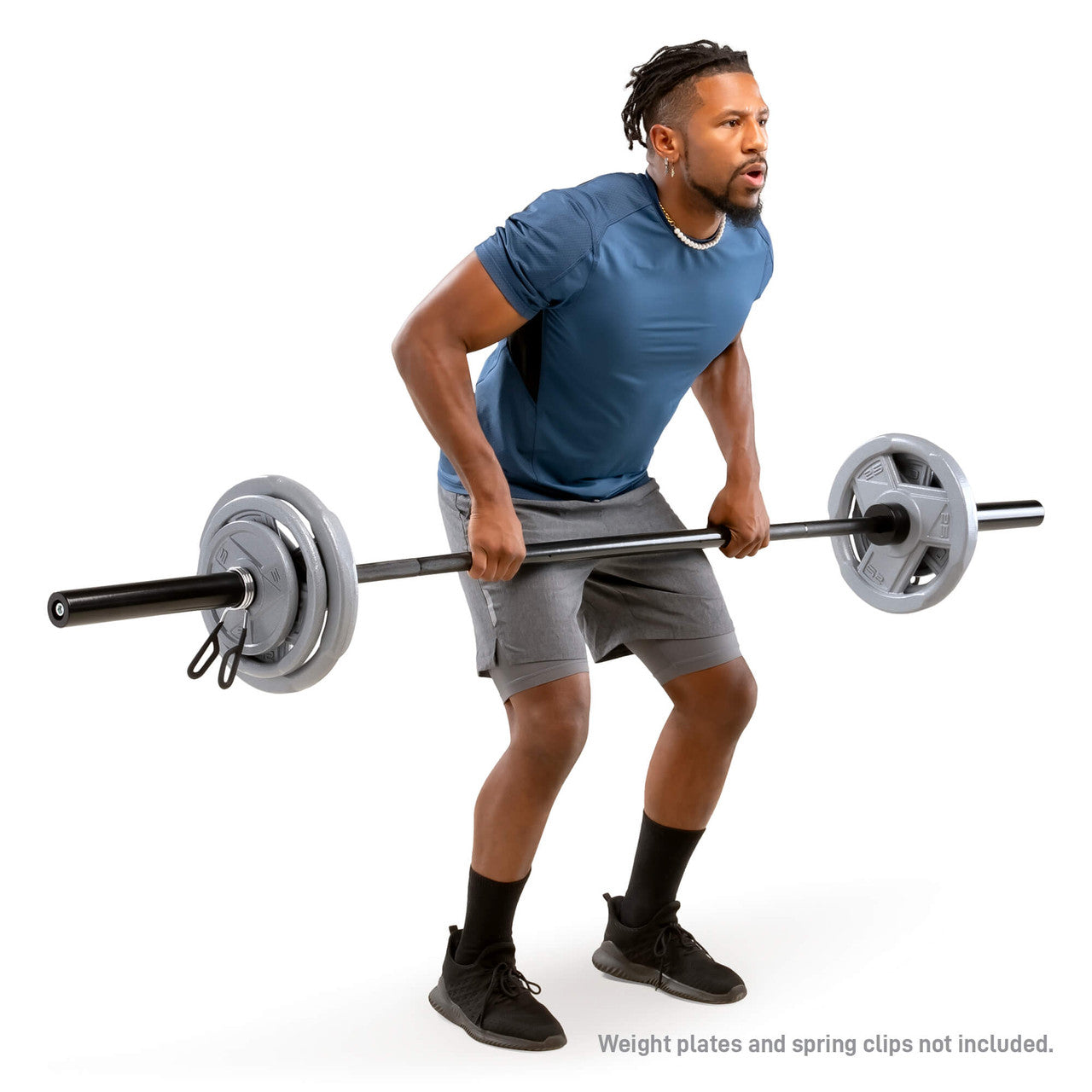 7ft Olympic Barbell 30lbs with 15.5 inch Loadable Sleeves - Marcy TRB 84 Weightlifting Bar for CrossFit, Powerlifting & Home Gym Training