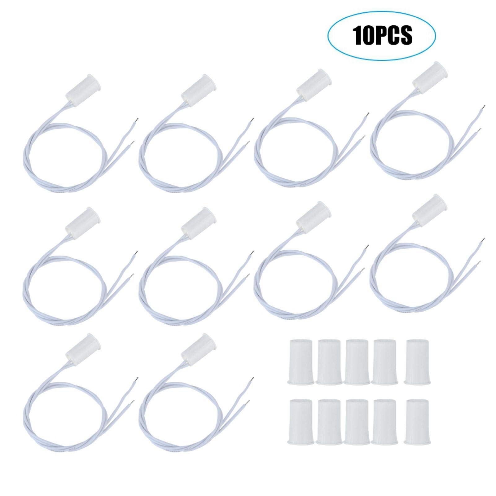 10-Pack Recessed Wired Door Window Sensor Alarm - Magnetic Security Switch for Home & Office Security Systems | DIY Installation, Smart Home Integration, Burglar Protection