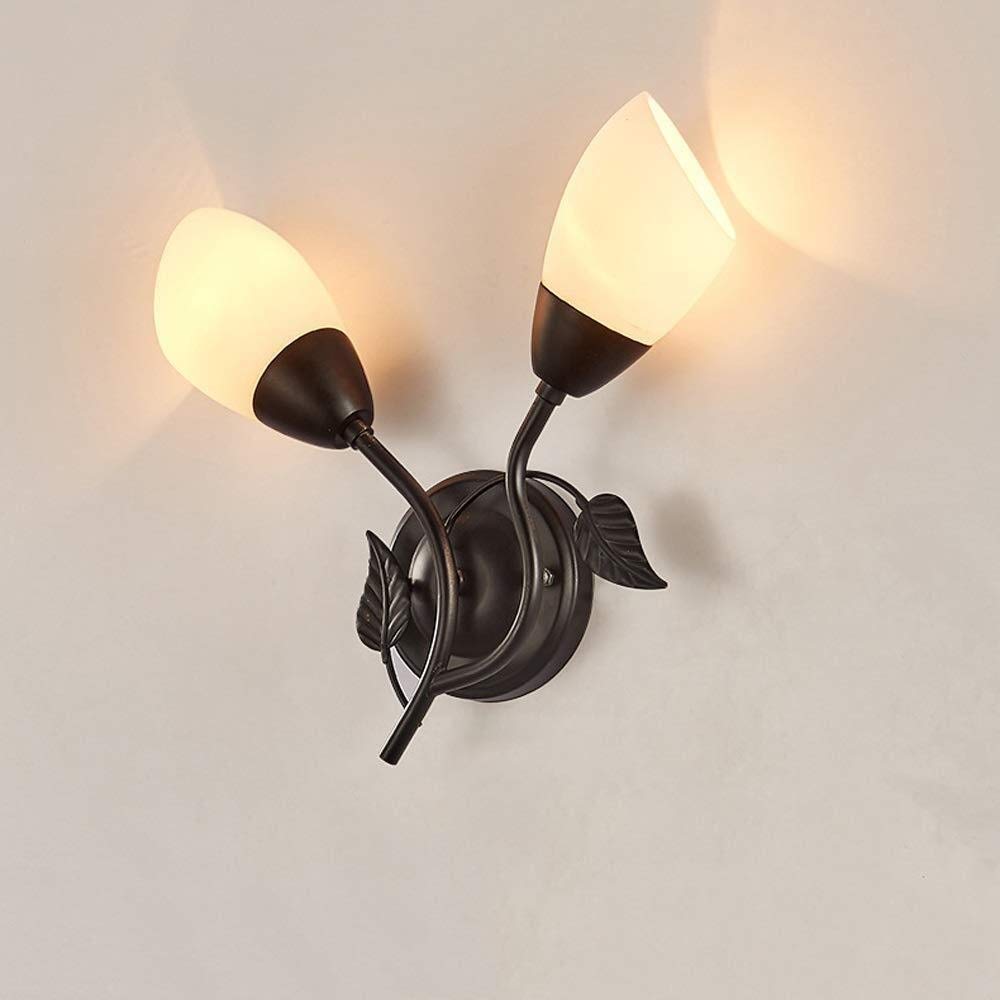 TLYXB Industrial Wall Lamp - Black Glass Wall Sconce with E14 Bulb for Bedroom, Living Room & Corridor | Vintage Indoor Lighting for Home, Hotel & Aisle Decoration | Dimmable Creative Wall Light for Cozy Ambiance