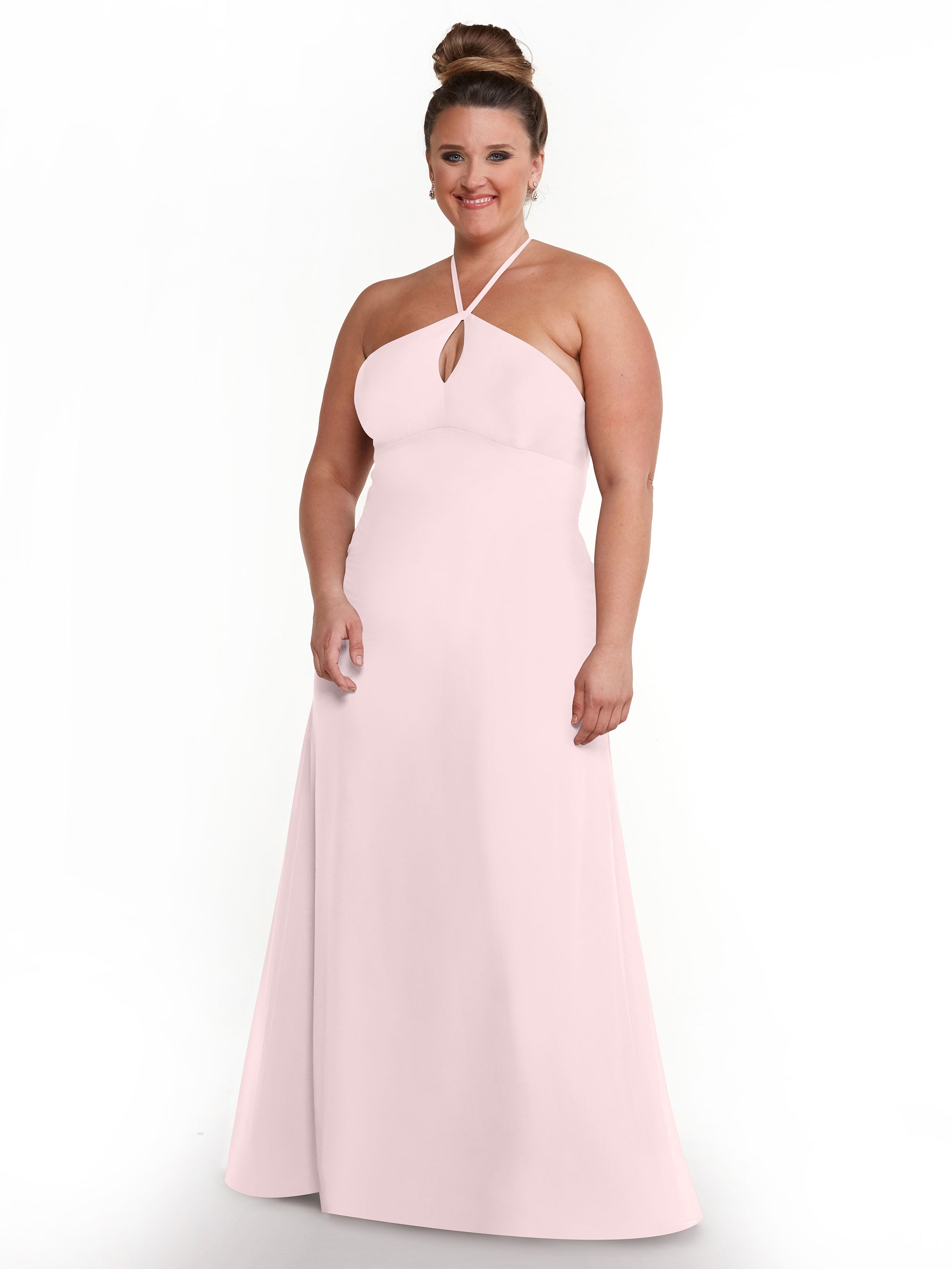 Elegant A-Line Chiffon Bridesmaid Dress with Keyhole Halter Neckline - Perfect for Weddings, Formal Events & Special Occasions