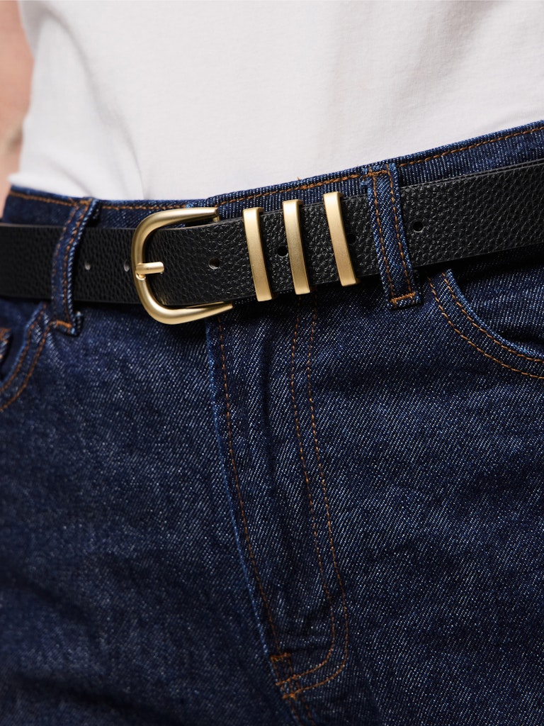 Clea Jeans Belt for Women & Men - Adjustable Black Denim Waist Belt - Perfect for Jeans, Pants, and Casual Outfits