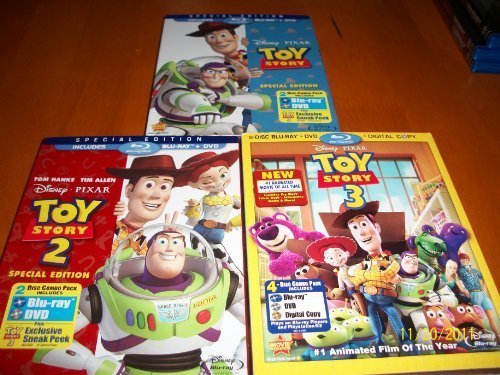 Toy Story 1 2 3 Complete Trilogy DVD Set - Disney Pixar Animated Movies for Kids & Family Movie Night Collection - Perfect for Gifts, Birthday Parties, and Home Entertainment