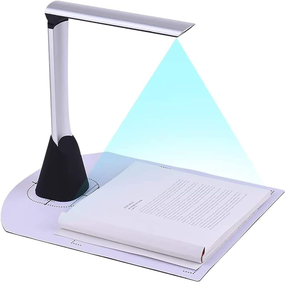 5MP HD A4 Document Scanner - 1 Second High-Speed Scanning with OCR Text Recognition - Portable Book & Receipt Scanner for Office, School & Home Use