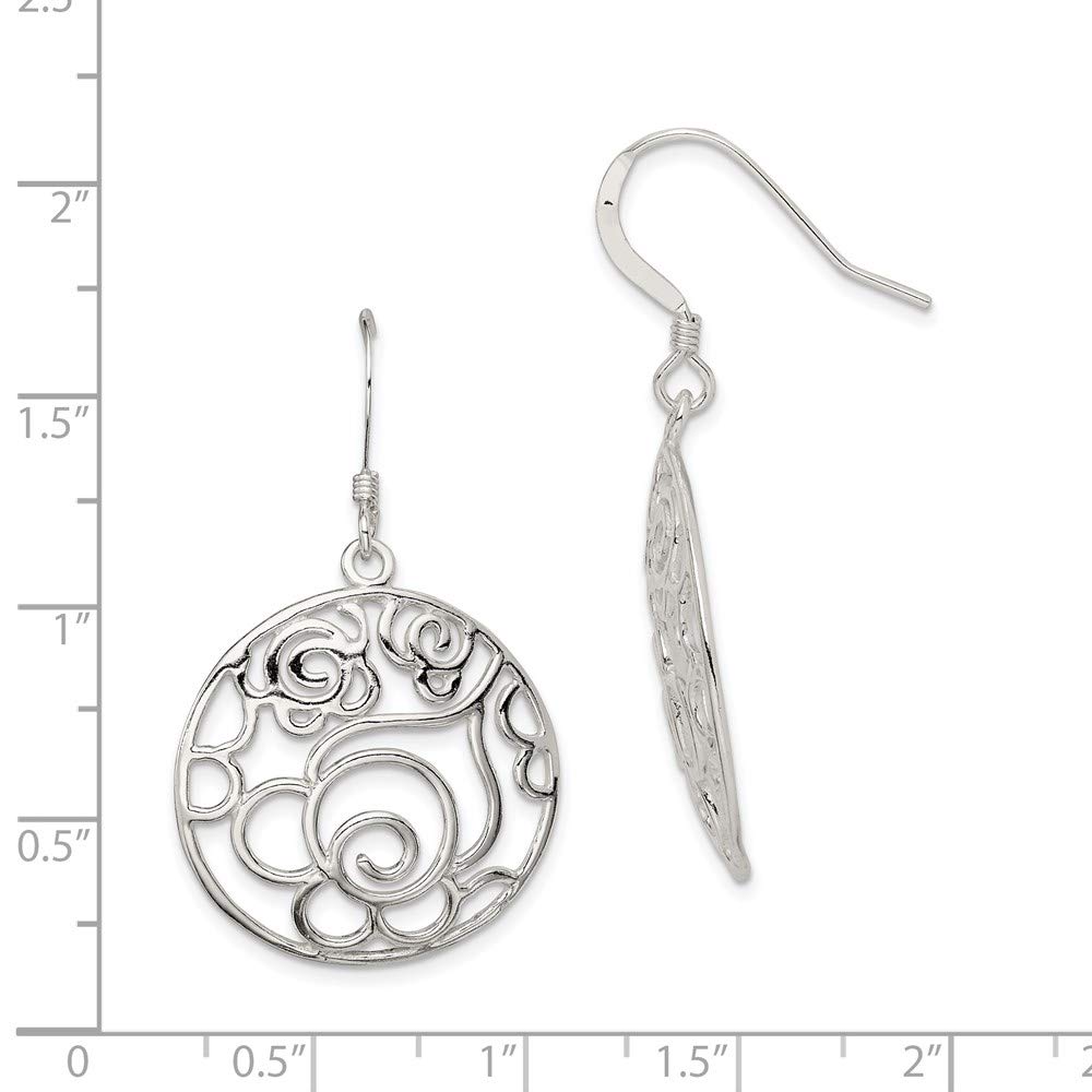 925 Sterling Silver Polished Round Dangle Earrings for Women - Elegant Fashion Jewelry for Party, Wedding & Everyday Wear