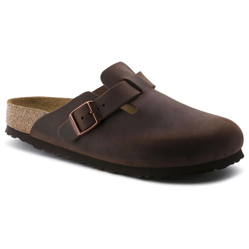 Women's Boston Soft Footbed Oiled Leather Clogs - Comfortable Slip-On Shoes for Women (Habana Brown) | Perfect for Nurses, Teachers & Healthcare Workers
