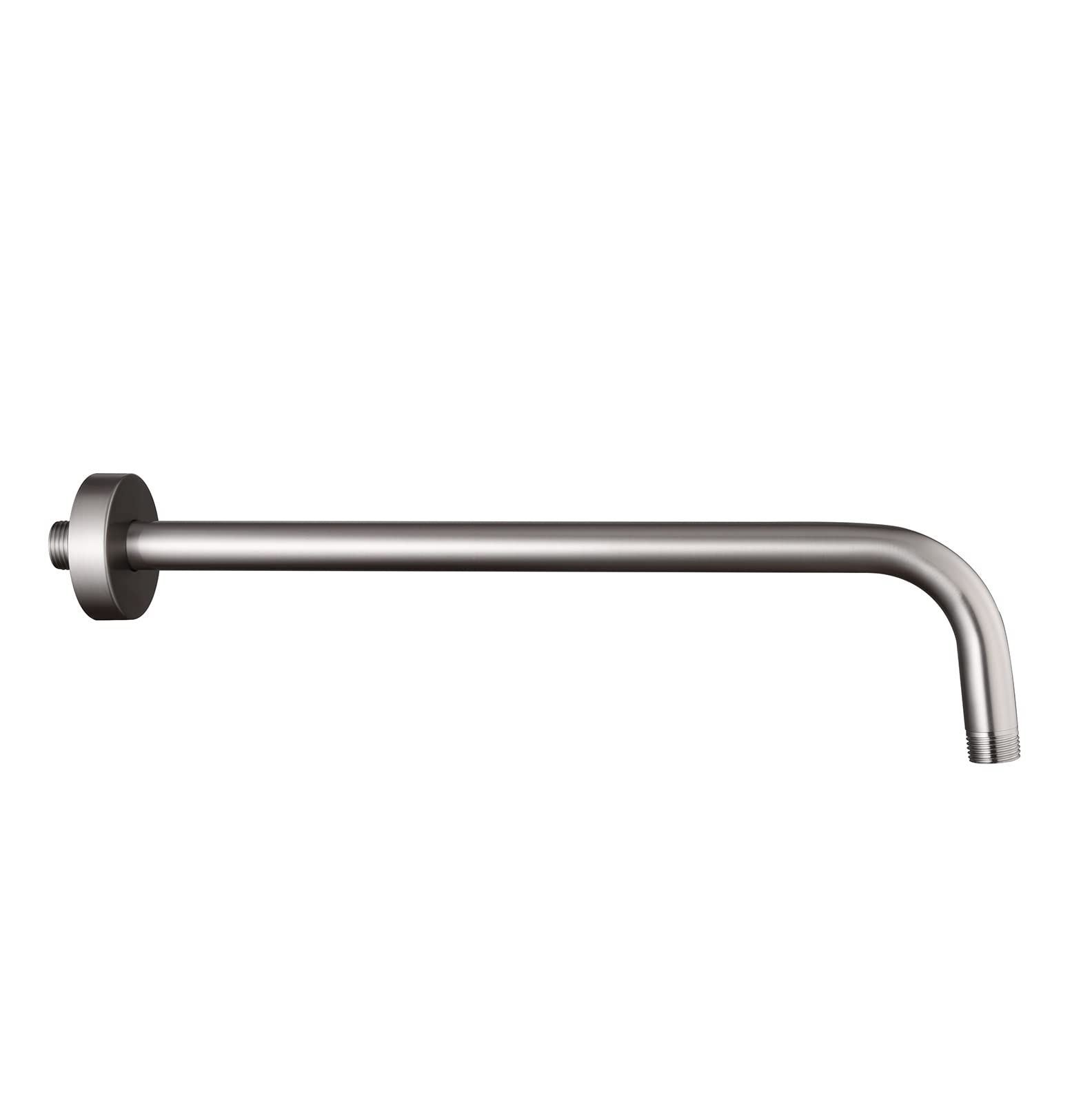 12 Inch Stainless Steel Shower Arm with Flange - Brushed Nickel Wall Mounted Shower Head Extension for Fixed Shower Heads - Perfect for Bathroom Renovation & Modern Shower Upgrades