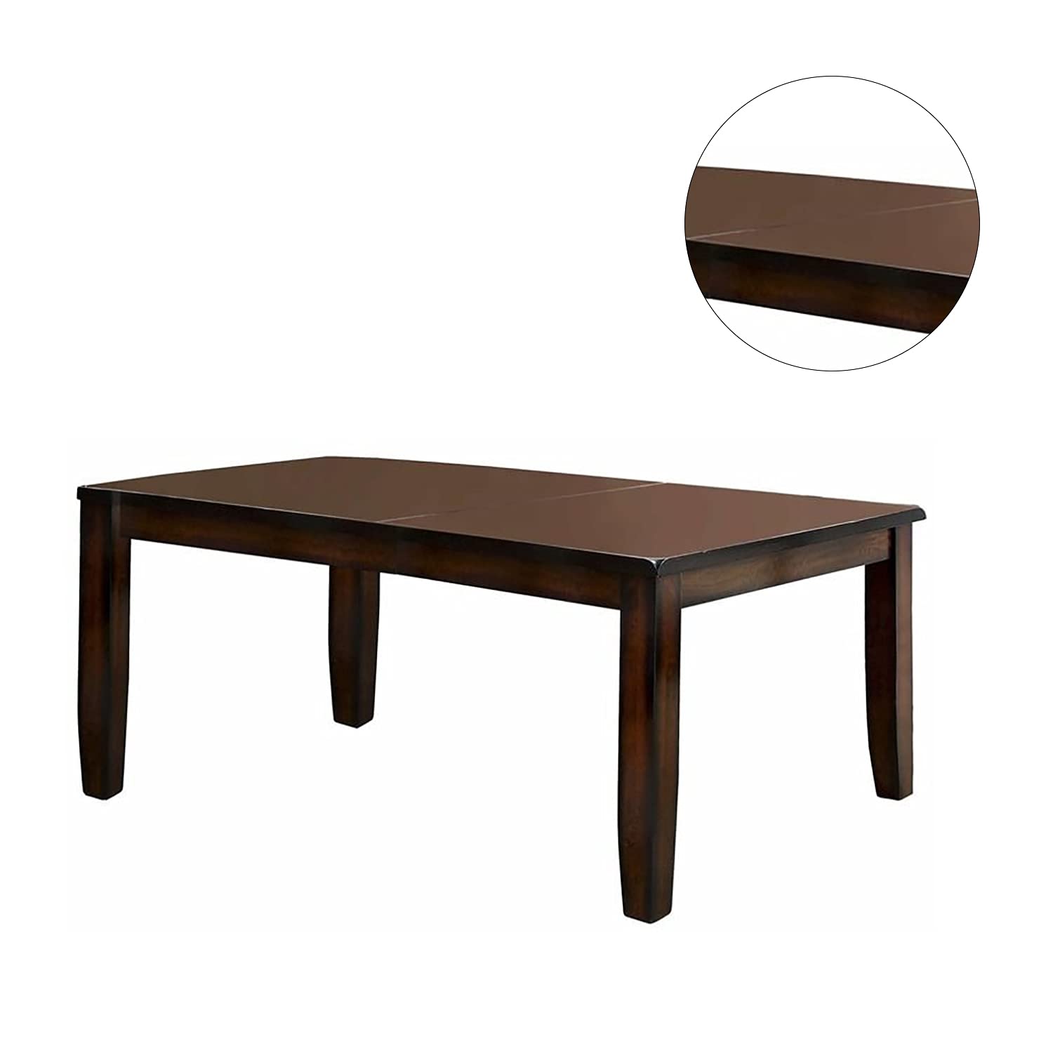 Simple Relax SR03CM3187T Solid Wood Dining Table - Dark Cherry Finish, 6-Seater Rustic Farmhouse Style for Kitchen & Dining Room
