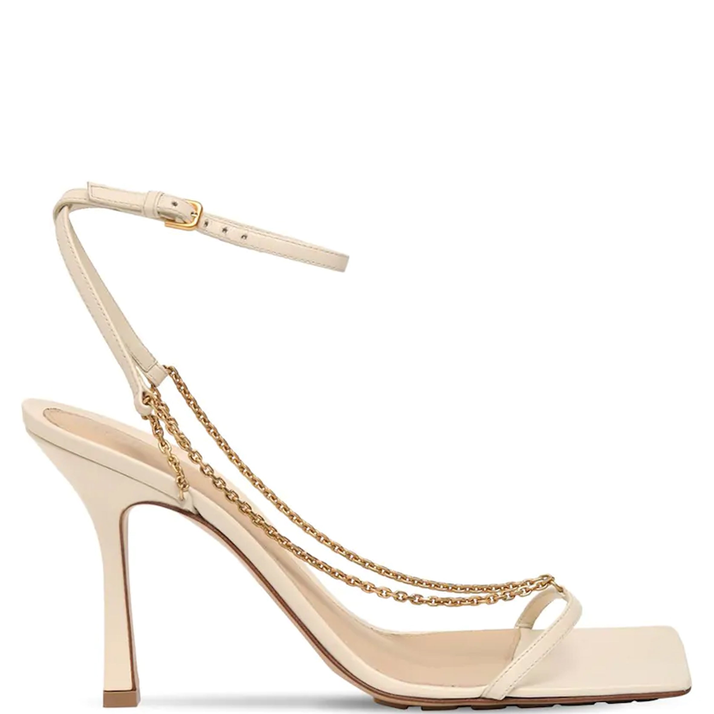 Stretch Chain Sandals for Women - Comfortable Beach Sandals with Adjustable Straps - Sea Salt Color - Perfect for Summer, Vacation, and Casual Outings