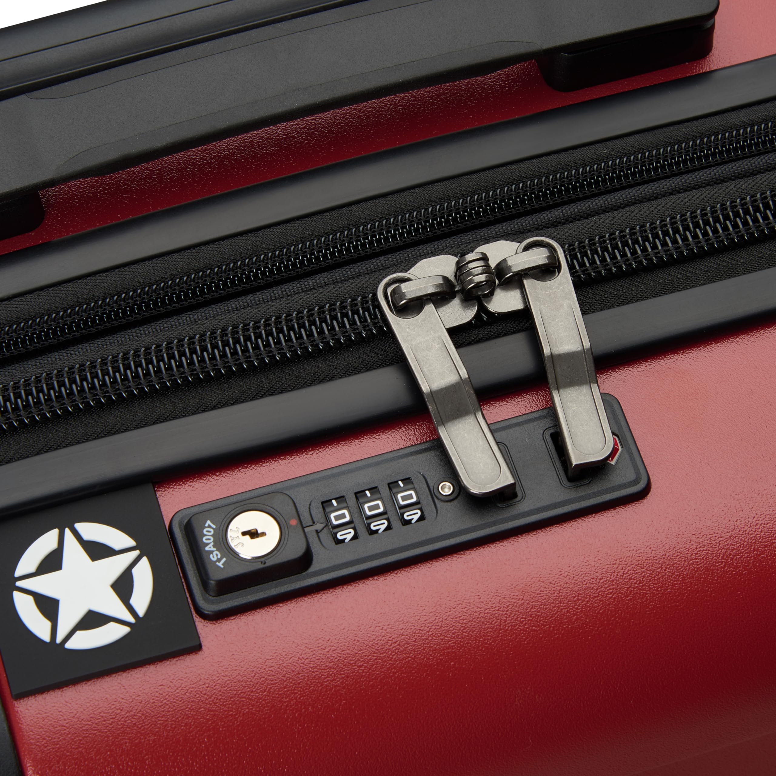 Jeep JH002B 19-Inch Hardside Expandable Carry-On Luggage with 360° Spinner Wheels - Chili Pepper Red - Perfect for Air Travel & Weekend Getaways