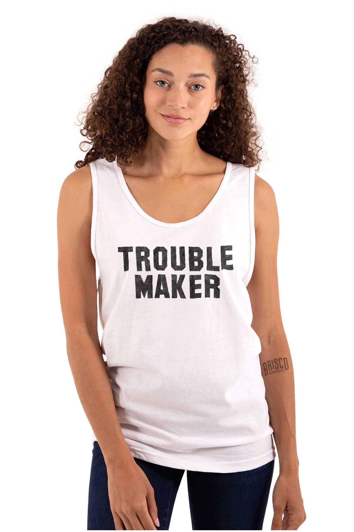 Rebel College Party Tank Top for Men & Women - Trendy Trouble Maker Graphic Tee for Casual Wear, Night Out, and Campus Events