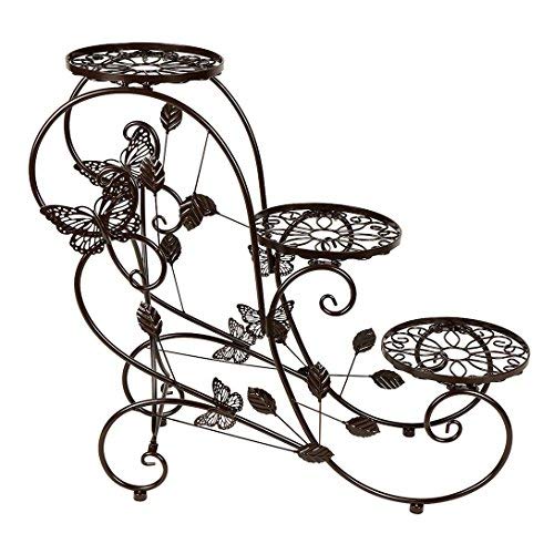 3-Tiered Plant Stand with Classic Bronze Design - Sturdy Flower Pot Rack for Indoor/Outdoor Decor - Perfect for Balcony, Garden, and Home Organizing