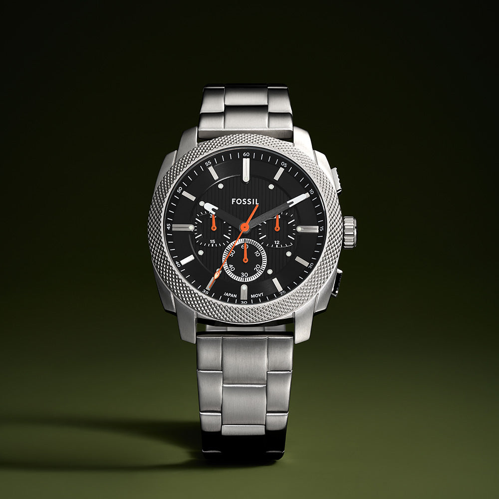 Fossil Machine FS6095 Chronograph Watch for Men - Stylish Analog Quartz Chronograph with Leather Strap - Perfect for Casual, Business & Everyday Wear