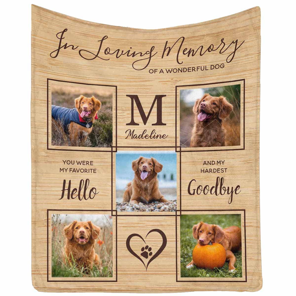 Custom Memorial Blanket for Dog Loss - Personalized Sympathy Pet Blanket 30x40 Inch - Comforting Keepsake for Grieving Pet Owners | Home Memorial, Pet Tribute Gift, Healing Comfort