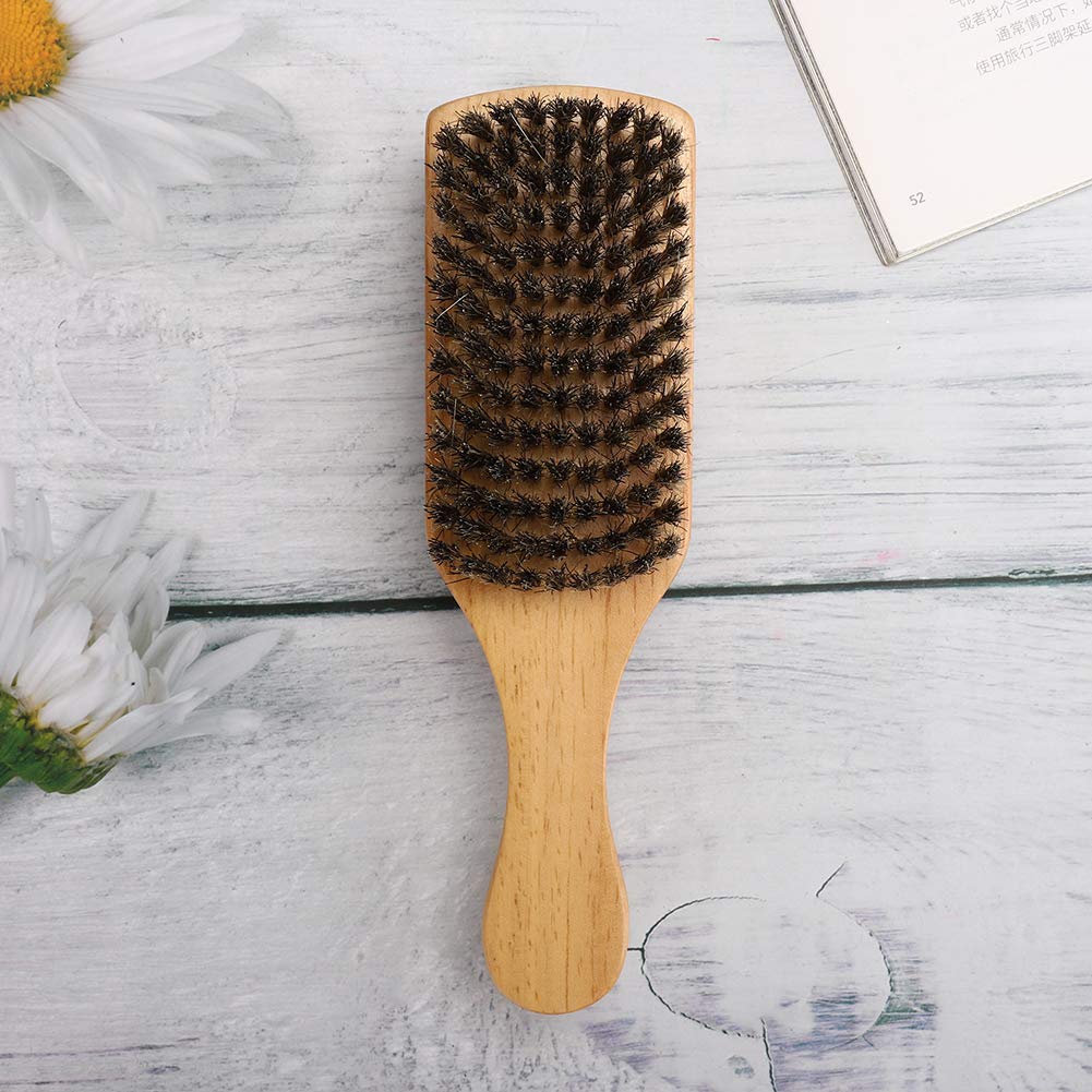 Premium Double Sided Beard Brush for Men - Wooden Handle Mustache Comb with Nylon & Bristle - Perfect for Beard Care, Grooming & Styling - Ideal for Home, Travel & Professional Barbershop Use