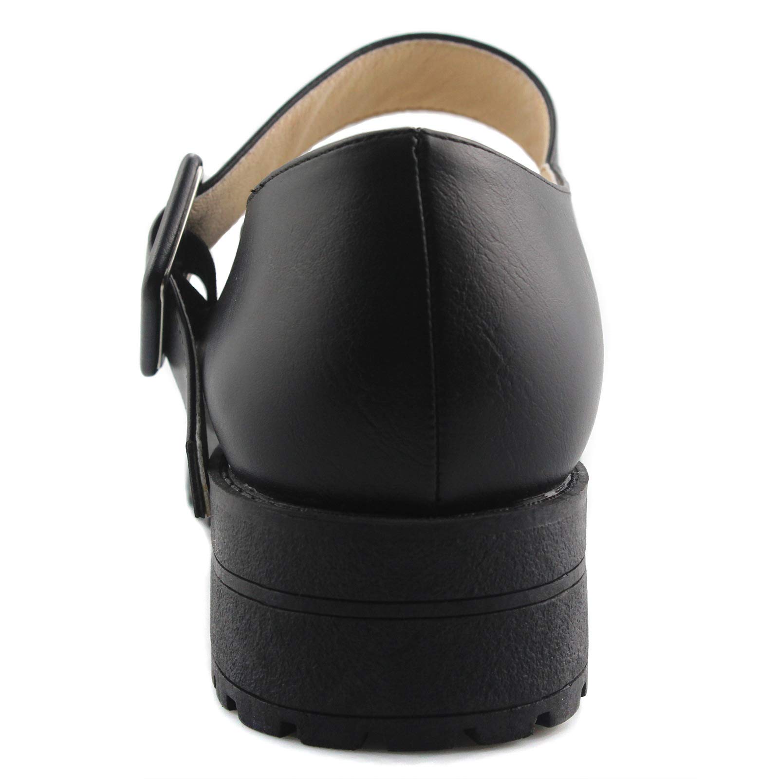 Stylish Women's Chunky Buckle Platform Mary Jane Shoes - Mid Heel School Uniform & Dress Shoes for Work, Party & Everyday Wear