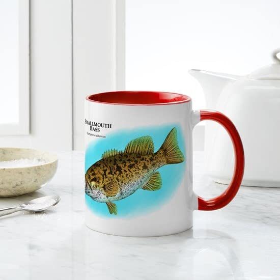 Smallmouth Bass Ceramic Coffee Mug 11 oz (325ml) - Funny Fishing Gift for Anglers, Perfect for Camping, Office & Home Use